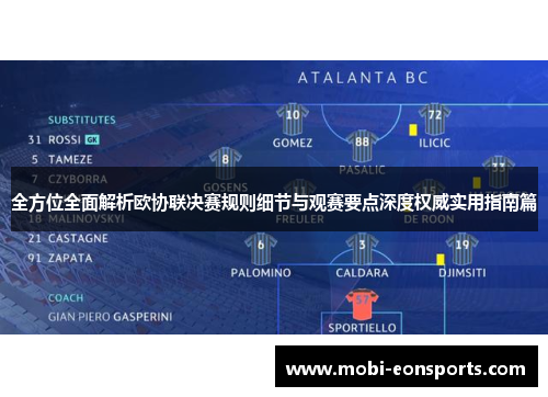 全方位全面解析欧协联决赛规则细节与观赛要点深度权威实用指南篇